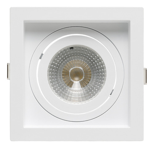 Spot De Embutir Par20 Recuado Quadrado + Lâmpada 7w Estrutura Branco 110v/220v