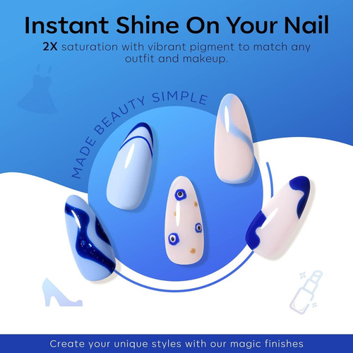 Modelones Set De Esmalte De Uñas Gel Azul 6 Colores