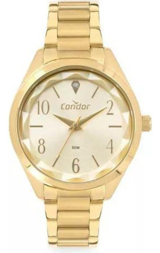 Relógio De Pulso Condor Relógio Feminino Copc21jja/k4d Com Corpo Prata,  Cristal Mnineral, Para Feminino, Com Correia De Aço Inoxidável Cor Dourado E Pulseira