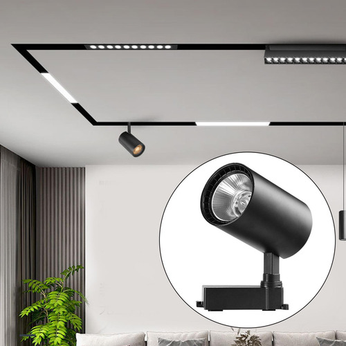 Iluminación De Riel Led 40w Cob Rail Spotlight Lámpara De