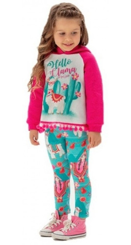 Imagem 2 de 3 de Conjunto Infantil Inverno Pink Lhama Mon Sucré 605080
