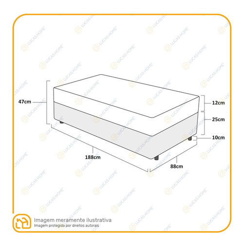 Cama Box Com Colchão De Espuma D20 Gazin Supreme Solteiro