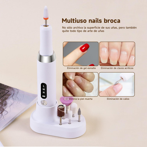 Pulidor Esmeril Drill Uñas Taladro Para Uñas Base De Carga