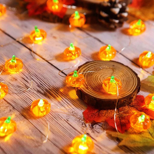 Cadena De Luces Led Con Forma De Calabaza Para Halloween