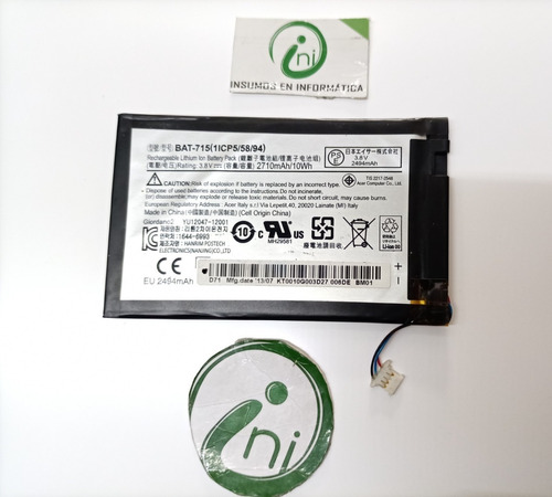 Bateria Para Tableta Acer Iconia B1 A71 Original