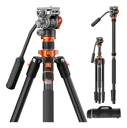 Suporte 2 Em 1 Tripé + Monopé Profissional 2m K&f Para 5kg