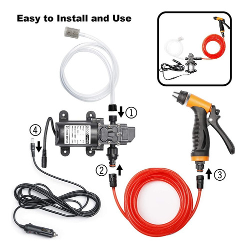 Lavadora De Presión Automóvil Portátil De 12v 100w 1...