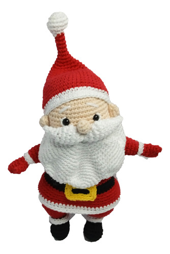 Santa Tejido A Crochet De 20cm, 100% Artesanal