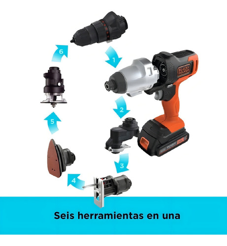 Taladro Atornillador Black+decker Mtx20k6a 20v Naranja Naranja