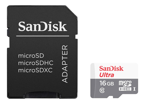 Sandisk 16gb Ultra Uhs-i Microsdhc Memory Card With Sd Adapt