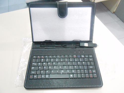 Forro Teclado De Cuero Para Tablet Color Negro