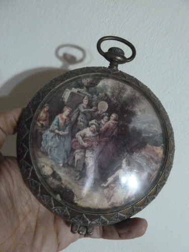 Antiguo Reloj De Bolsillo Diámetro 14cm. Made Italy Cenicero