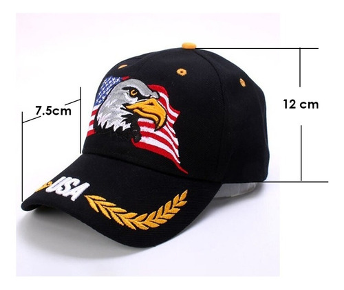 Imagen 3 de 5 de Gorra Militar Táctica Ajustable Bandera Águila Bordada Usa