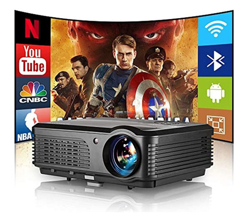 Wikish Wireless Bluetooth Wifi Projector Led Android Outdoor