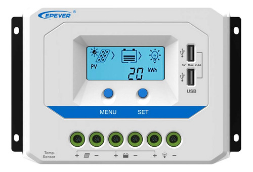 Epever® Controlador De Carga Solar De 10 A, Regulador De Car