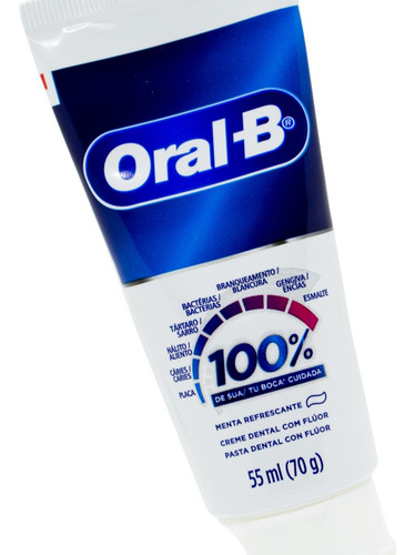 Oral B Pasta Dental Con Fluor 100% De Tu Boca Cuidada Menta