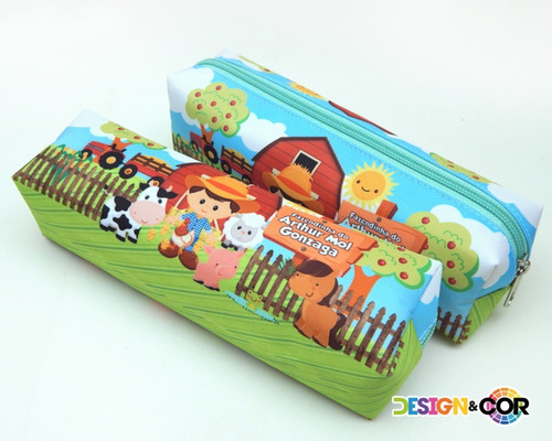 Imagem 2 de 5 de Estojos Personalizados Tema Fazendinha Kit 5