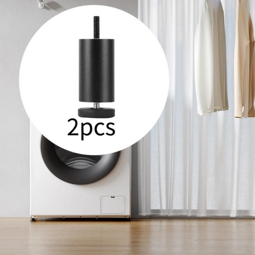 2x Muebles Ajustables Patas De Aleación De 8 Cm Negro