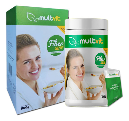 Multvit Fiber 7 natural Regular Intestino Preso Constipação Sabor Neutro 500 g