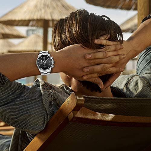Relógios Masculinos Golden Hour Com Aço Inoxidåvel Prateado