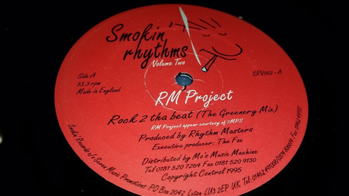 Rm Project Smokin Rhythms Volume Two Vinilo Maxi Uk 1995