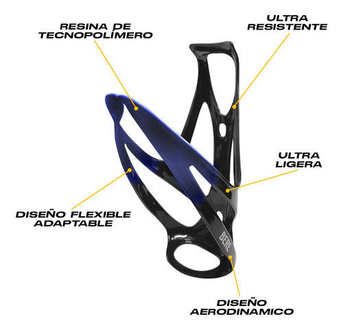 Soporte Porta Ánfora Botella Aerodinámica Bici Universal Color Negro