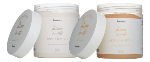 Kit Argila Branca E Argila Amarela 300g Via Aroma Tipo de pele Sensível