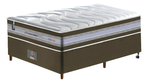 Cama inBox Flat D33 Conj. Select Firme 88x188x71 cor café tamanho solteiro