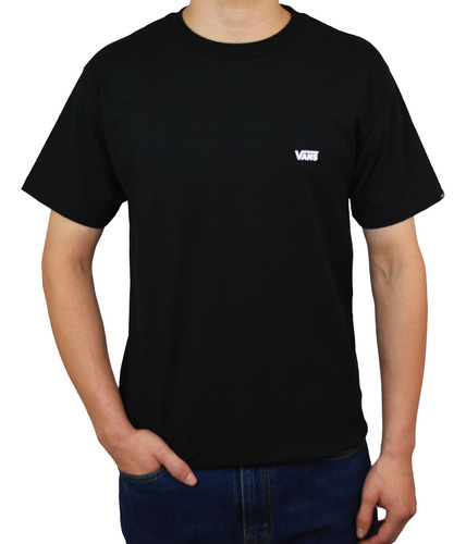 Playera Vans Vn0a3czey28 Black/white Left Chest Logo