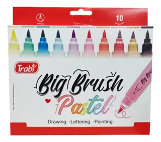 Marcador Trabi Pastel Big Brush Punta Pincel Blister X 10u