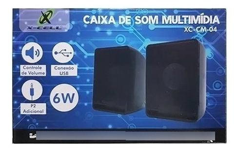 Caixa De Som X-cell Usb Para Pc E Notebook 6w Xc-cm-04