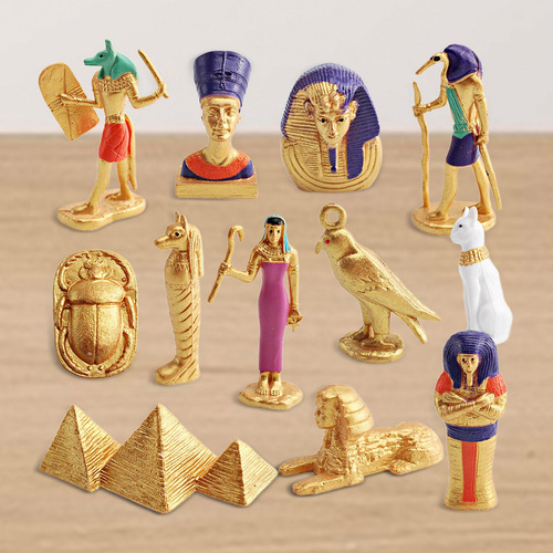 4 X 12 Peças De Estatuetas Do Antigo Egito, Pirâmide,