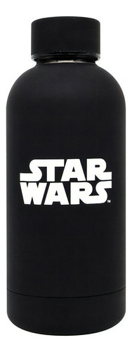 Garrafa Star Wars Logo Térmica Preta 400ml Oficial Lucasfilm