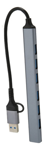 Hub Hrebos 1 Entrada Usb E 7 Usb De Saida Prata