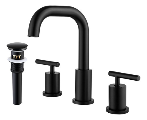 Beati Faucet Grifo De Lavabo De Bao Negro Mate Con 3 Agujero