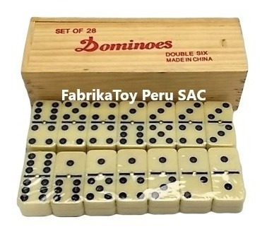 Domino Doble 6 De 28 Piezas Fichas Junior En Cajita Madera