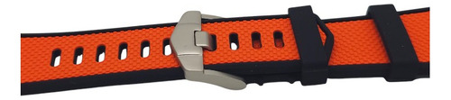 Correa Silicon Bitono Para Apple Watch Ultra 8 7 6 5 4 3 2 1 Color Negro-Naranja 42/44/45/46/49mm