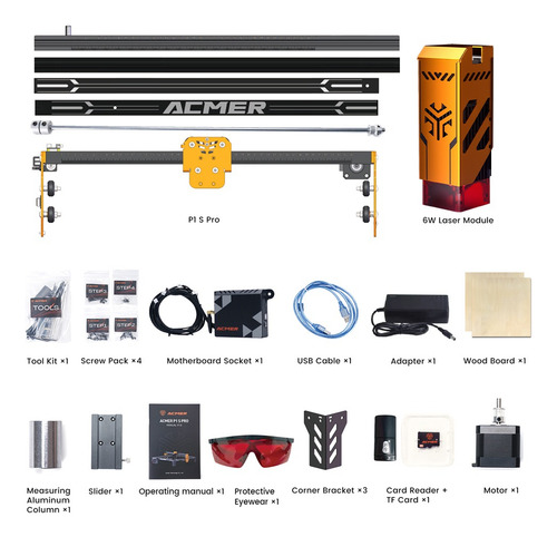 Grabador Láser Acmer P1 S Pro De 6 W De Alta Precisión 380 X