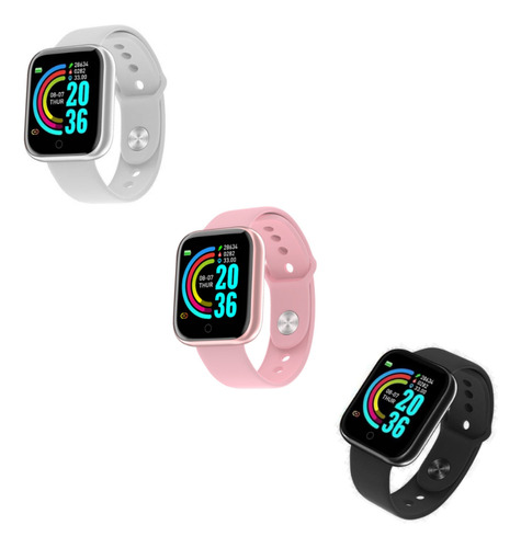 Paquete De 3 Smartwatch Bluetooth Zw1 3 Colores