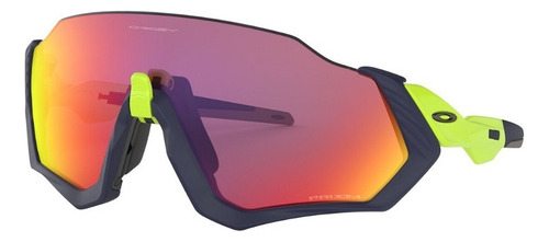 Central Anteojos Lentes De Sol Oakley Flight Jacket Color Prizm Road - Oo9401-0537 Lente Violeta Oscuro Armazón Negro Diseño Mirror