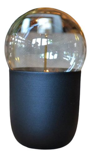 Lámpara Velador De Mesa Rh Edison Negro Texturado