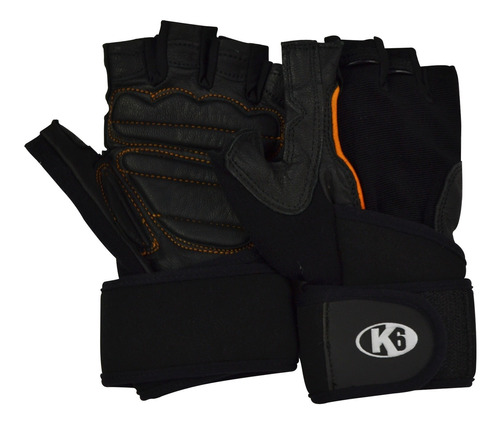 Guantes Para Pesas K6 Ice Border Naranja (xl)