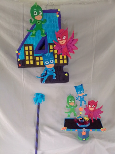 Chupetera Piñata Cotillón Pj Mask Héroes En Pijamas Fiesta