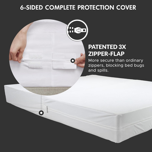 Protector De Colchón Queen Size Impermeable Con Cremallera -