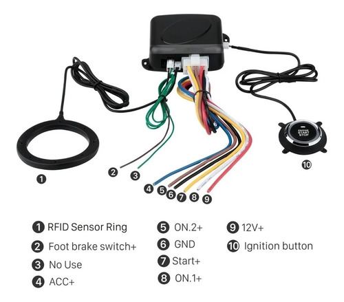 Auto Botón Encendido Arranque Antirobo Start Sin Llave Rfid