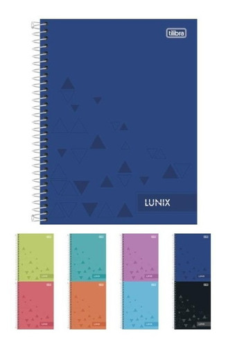 Caderno Espiral Capa Dura Colegial 10 Matérias Lunix 160F Tilibra