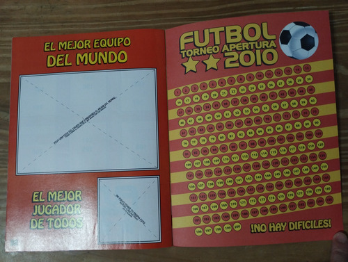 Álbum Fútbol Torneo Apertura 2010. Vacío