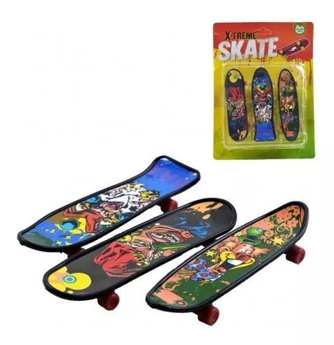 Brinquedo Skate De Dedo De Plástico X- Treme 3 Peças