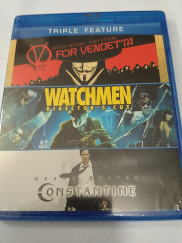 Triple Feature Blu-ray Watchmen Constantine V Nuevo Sellado 