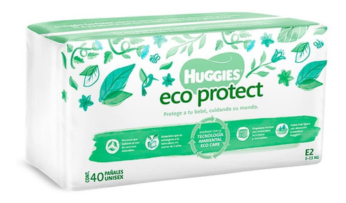 Pañales Huggies Eco Protect Etapa 2 Unisex 40 Piezas